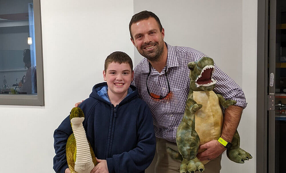 patient smiling with Dr. Battiste